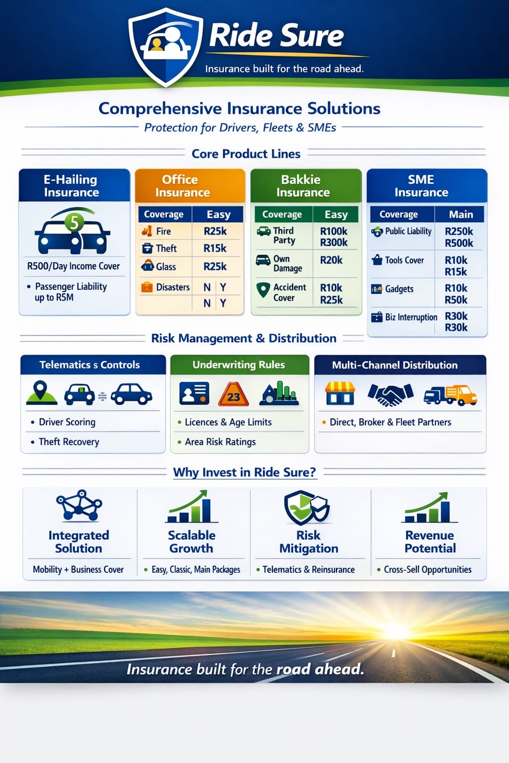 Ride Sure risk management and distribution overview